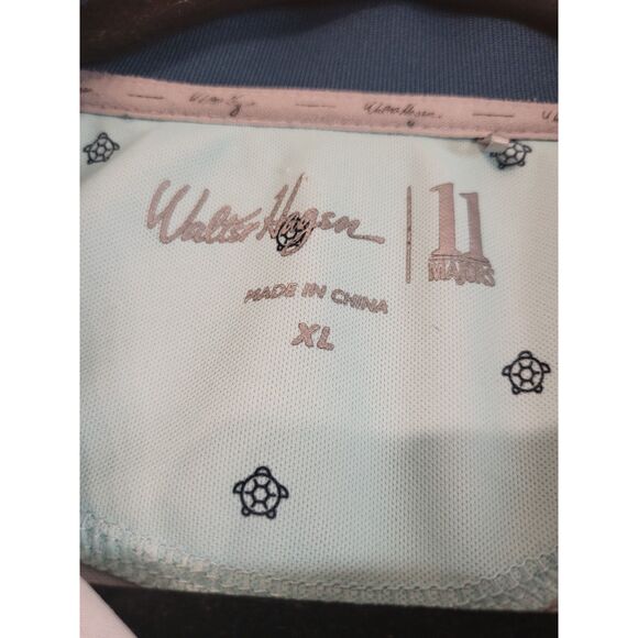 Walter Hagan Men Short Sleeve Golf Polo Size XL Blue 11 Majors Turtle Print - Picture 4 of 8